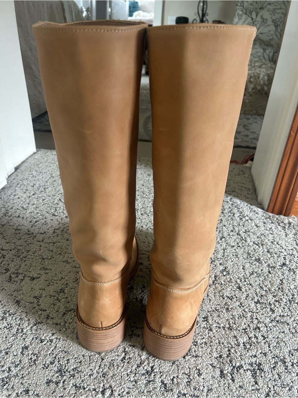 Steve Madden Camel Tan Leather Knee-High Boots - Picture 2 of 4
